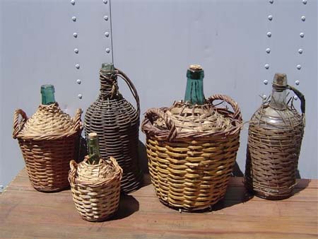 Bottles,wicker