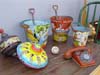 Sand pails +Tops+toy tel